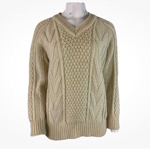Donegal Handcraft Womens Sz XL 40 100% Pure Wool Irish Cable Knit Sweater